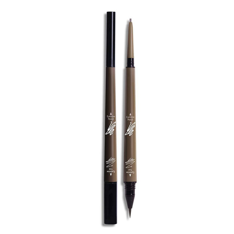 2 in 1 Eyebrow Pencil Tint 1.5mm Fine Tip Microblading Pen Waterproof 24h Long-lasting (Pack of 1) Pack of 1 Brown - BeesActive Australia