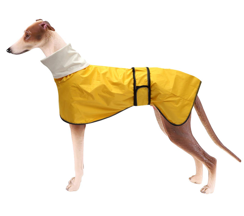 Dog Raincoat with Reflective Bar, Rain/Water Resistant, Adjustable Vest - Dog Raincoats for Greyhounds, Lurchers and Whippets 0608 XX-Large (Back: 28") Yellow - BeesActive Australia
