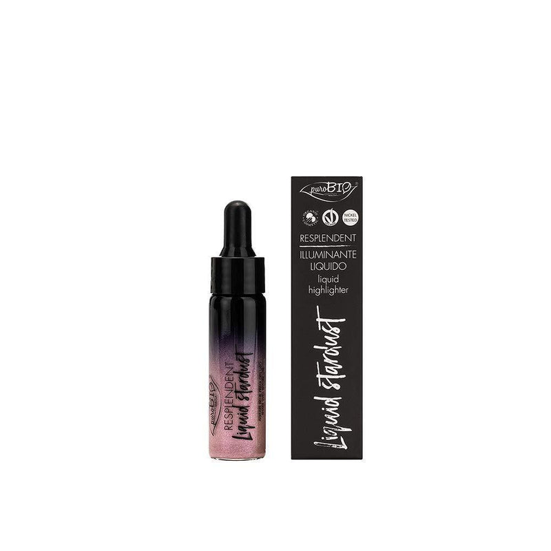 PuroBIO Certified Organic Resplendent Liquid Stardust Face and Body Intense Highlighter 03 Cool Pink. Made with Cornflower Water. Organic. Vegan. Cruelty-Free. Nickel Tested. Made in Italy - BeesActive Australia
