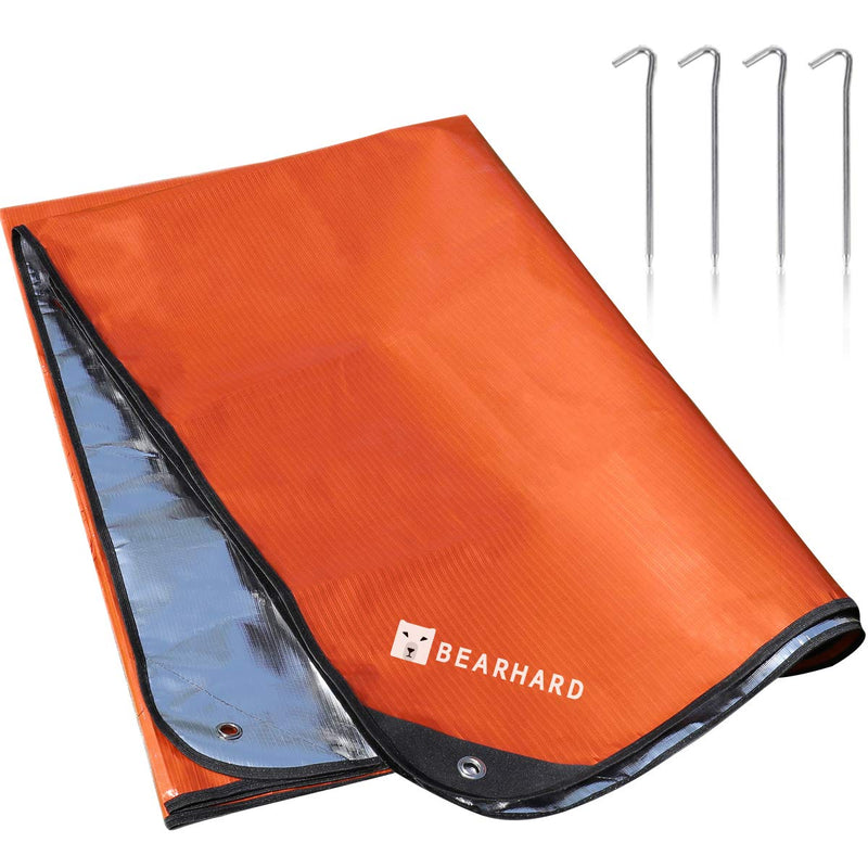 Bearhard Heavy Duty Emergency Blanket, Emergency Tarp, Insulated Blanket, Thermal Waterproof Survival Space Blanket for Hiking, Camping 5.0 Orange - BeesActive Australia
