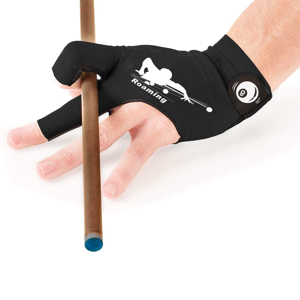 [AUSTRALIA] - Roaming Billiard Shooters Carom Pool Snooker Cue Sport Glove Fits on Left Hand for Men and Women Black Large-X-Large 