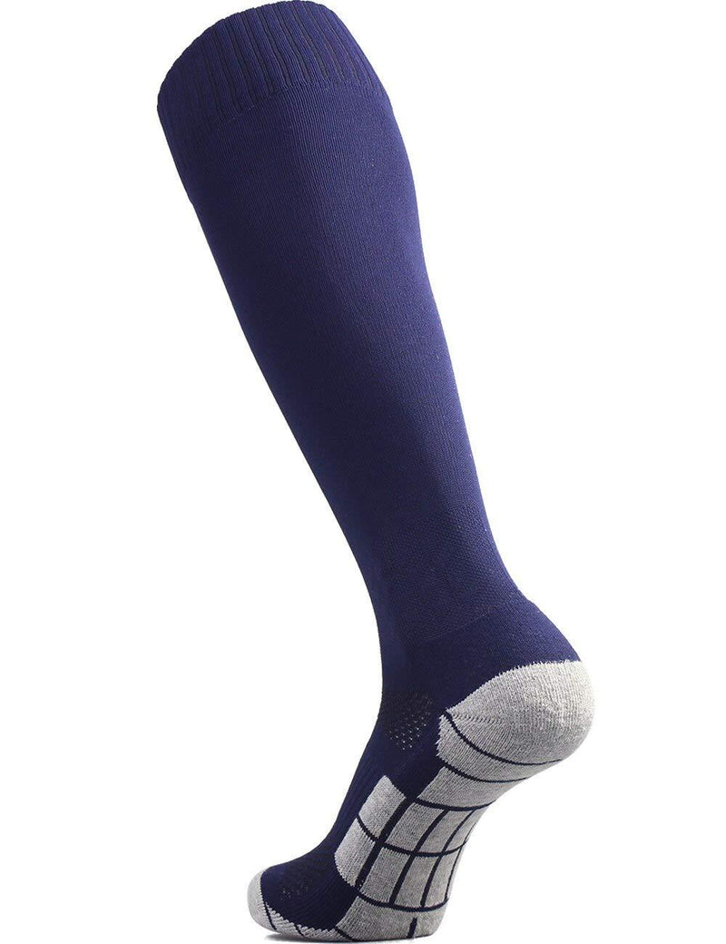 [AUSTRALIA] - CWVLC Soccer Socks (1/3/5 pairs) Team Sport Knee High Socks for Adult Youth Kids 1-pair Navy Blue Small 