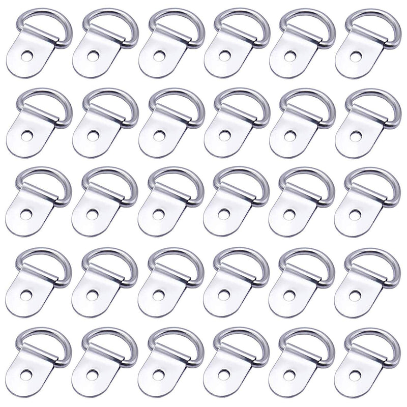30 Pack Small Steel D-Ring Tie Downs, ExcelFu D Rings Anchor Lashing Ring for Loads on Case Truck Cargo Trailers RV Boats - BeesActive Australia