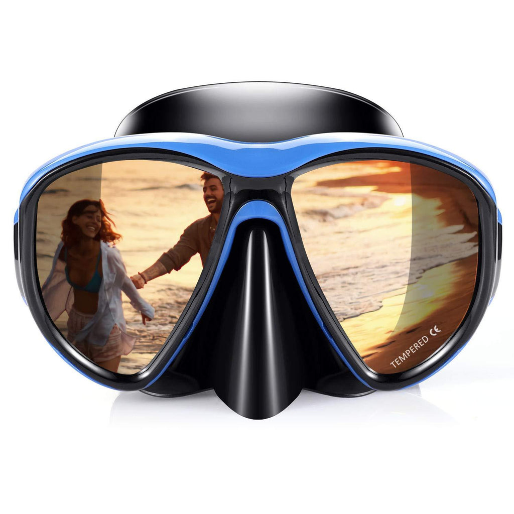 [AUSTRALIA] - KUYOU Snorkel Mask Adult, Profession Scuba Mask Adult Diving Mask Plating Impact Resistant Tempered Glass Anti-Fog Anti-Leak 