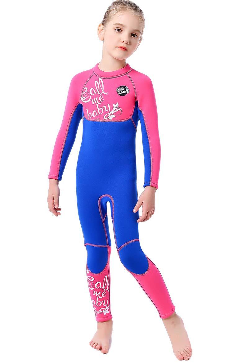[AUSTRALIA] - Cokarsey Girls 3mm Neoprene Full Wetsuit Back Zip for Snorkeling, Swimming, Diving Royal Blue Medium (FOR height 40"-45") 