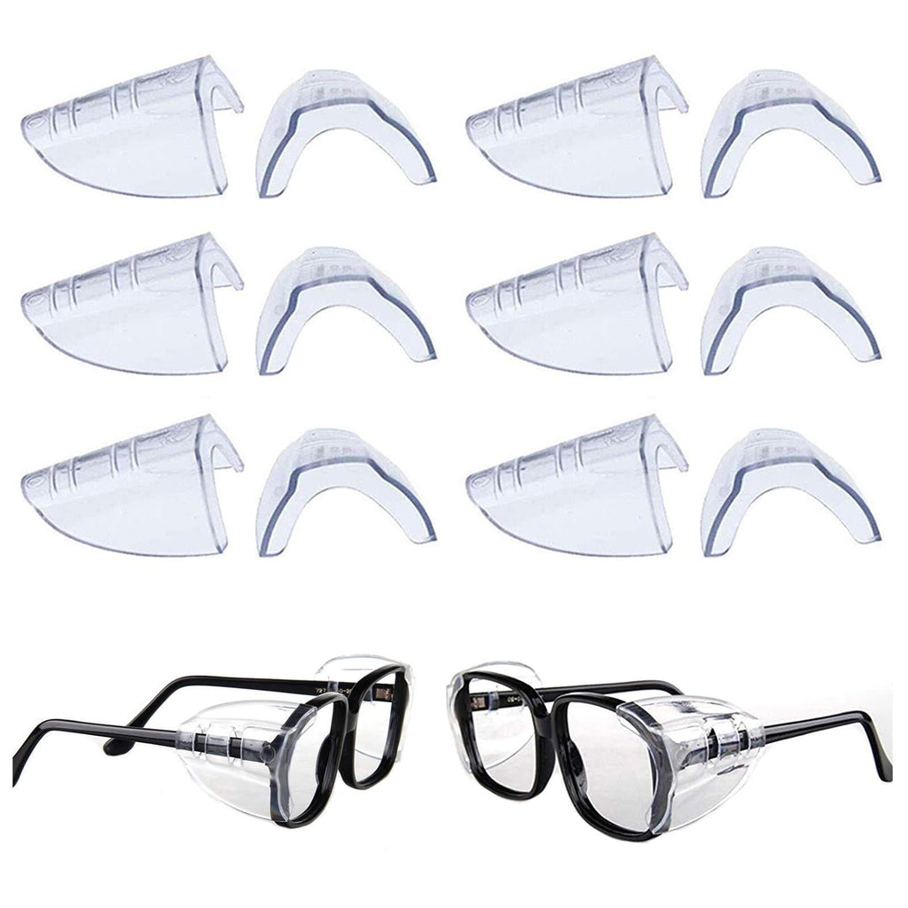 6 Pairs Eye Glasses Side Shields,Slip on Side Shields for Safety Glasses Fits Small to Large Flexible Clear Universal - BeesActive Australia