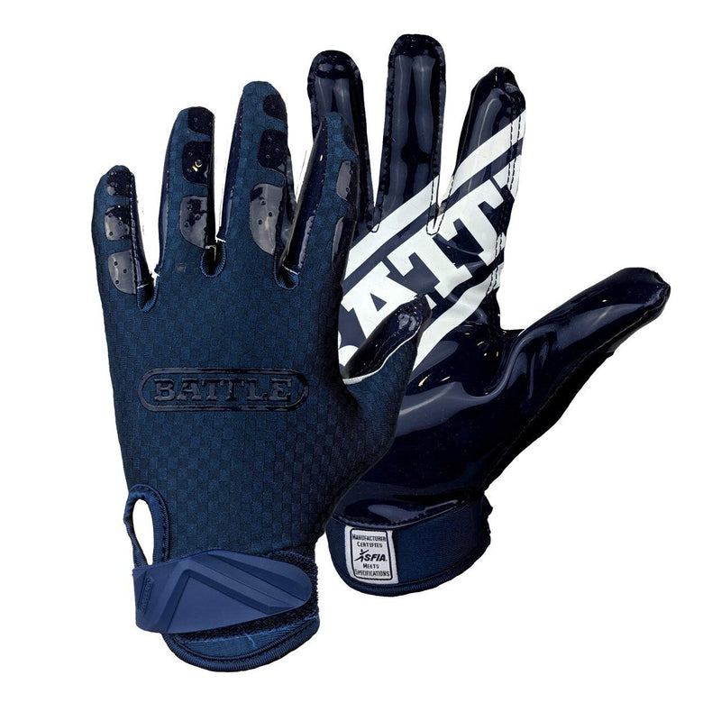 Battle Triple Threat Adult Receiver Gloves Adult Small Navy - BeesActive Australia