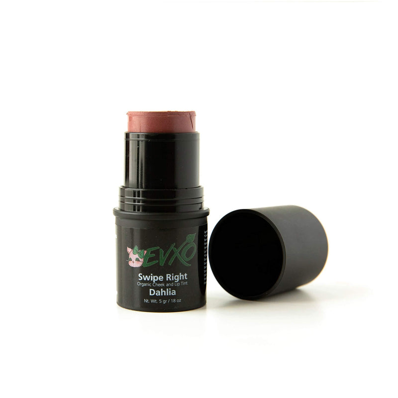 EVXOs Swipe Right Lip and Cheek Tint - Organic Cream Blush Makeup Stick For Mature Skin (Dahlia) - BeesActive Australia