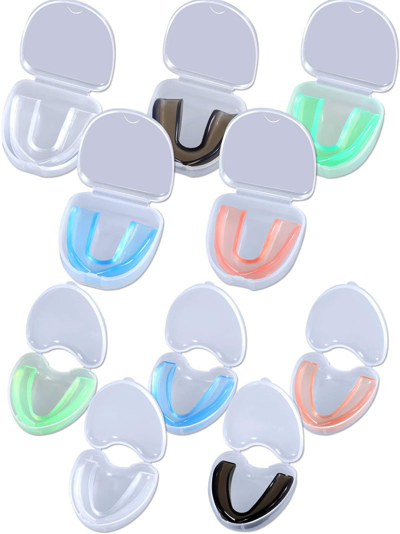[AUSTRALIA] - Hsei 10 Pieces Sports Mouth Guards Sports Mouth Protection Athletic Mouth Guard with Portable Box for Adult and Youth, 5 Colors 