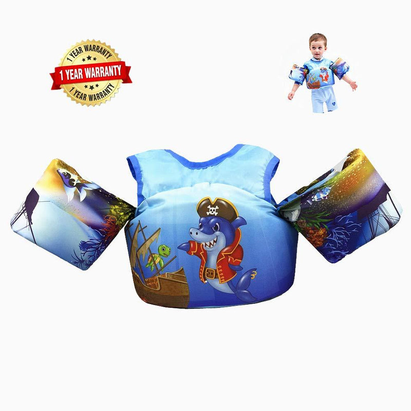 [AUSTRALIA] - Swim Vest Arm Bands Learn Swimming Trainer Aid Paddle Pals Pool Float Life Jacket for Kids Boy Girl pirate shark 