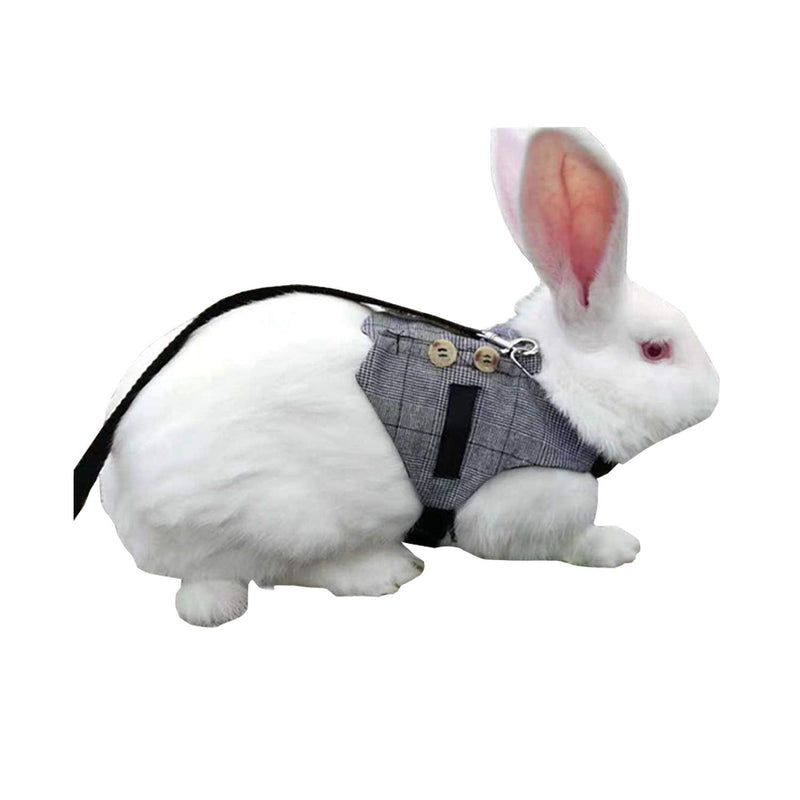 Wontee Rabbit Vest Harness and Leash Set Adjustable Formal Suit Style for Bunny Kitten Small Animal Walking Medium - BeesActive Australia