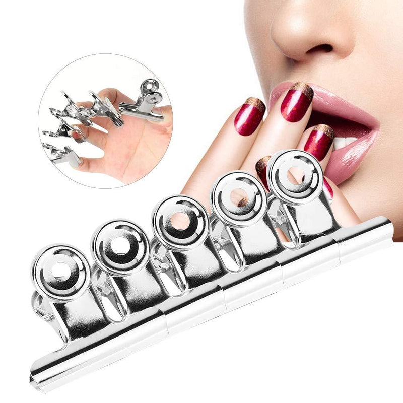 HURRISE 5pcs Stainless Curve C Nail Extension Clips,Multi-Functional Nail Art Accessories,Paper Clip Clamp/Money File Binder Clips for Pictures, Home Kitchen Office School - BeesActive Australia