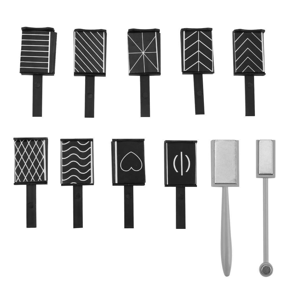 Nail Art Cat Eye Magnetic Stick, Rotekt 11Pcs/Set 3D Magnet Plate Wand Board Stick LED Polish Soak Off UV Gel Magnet Stick Magnet Slice Tips Manicure Nail Art Tools - BeesActive Australia