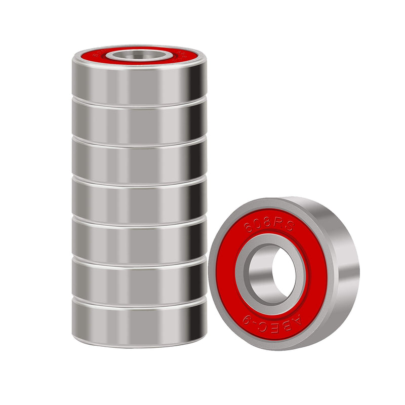 BESIY Bearings for Skateboards, Longboards, Inline Skates, Roller Skates, Spinners, Double Shielded,8x22x7 Miniature Ball Bearings, 608, ABEC-9(Pack of 8) - BeesActive Australia