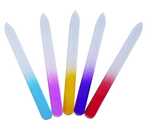 LASSUM 5PCS Crystal Glass Nail Files, Colorful Nail Files Manicure Nail Art Decoration Makeup Tool - BeesActive Australia