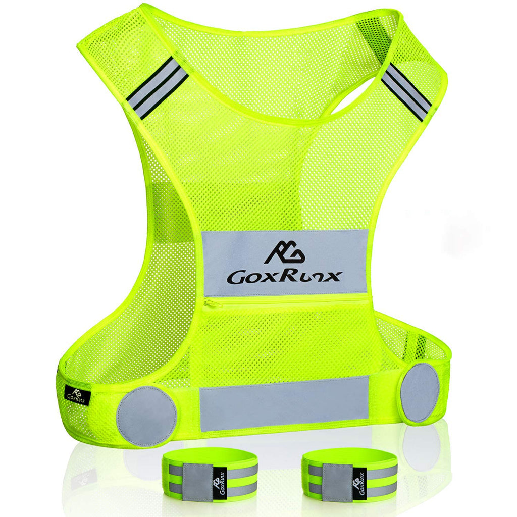 Reflective Vest Running Gear,Lightweight Reflective Safety Vests with Arm Bands Medium Green - BeesActive Australia