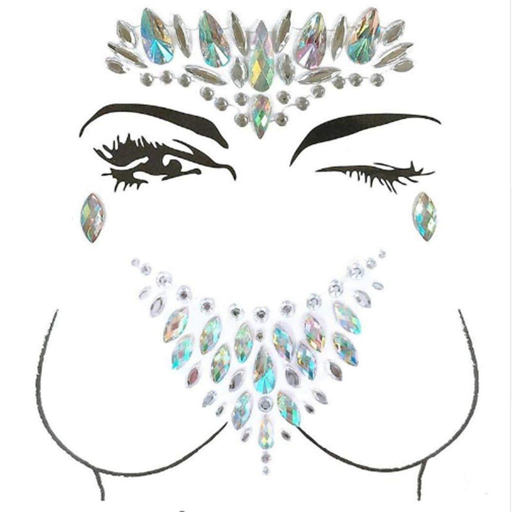 Zoestar Crystal Face Jewels Body Breast Gems Festival Rave Stickers for Women - BeesActive Australia