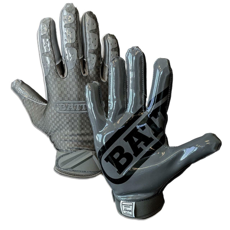 Battle Triple Threat Adult Receiver Gloves Adult Small Charcoal - BeesActive Australia