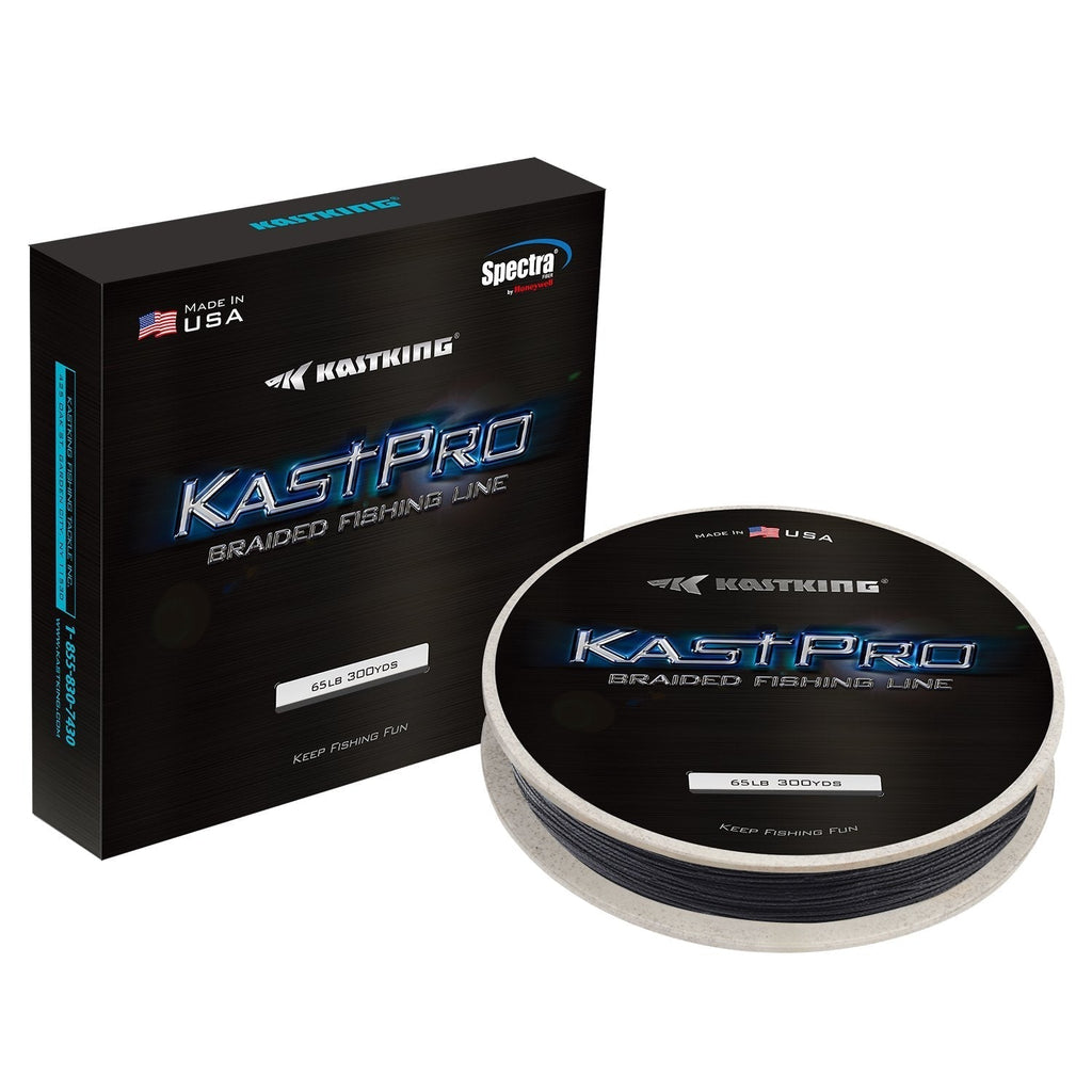 KastKing KastPro Braided Fishing Line - Spectra Super Line - Made in The USA - Zero Stretch Braid - Thin Diameter - On Biodegradable BioSpool! - Aggressive Weave - Incredible Abrasion Resistance! Black Out 150 Yds -8LB -0.003" - BeesActive Australia