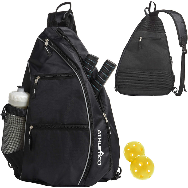 Athletico Sling Bag - Crossbody Backpack for Pickleball, Tennis, Racketball, and Travel for Men and Women (Black) - BeesActive Australia