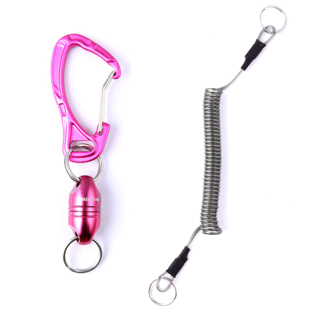 CRAZY SHARK Strongest Magnetic Net Release Holder with Coil for Fly Fishing Pink - BeesActive Australia