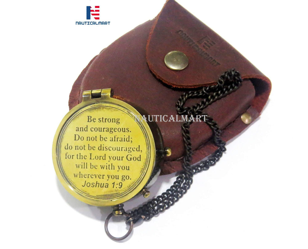 [AUSTRALIA] - NauticalMart Be Strong and Courageous Engraved Compass, Confirmation Gift Ideas, Baptism Gifts 