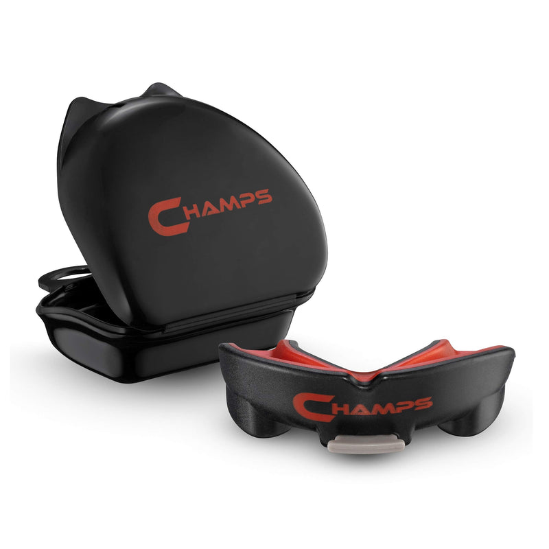 Champs Breathable Mouthguard for Boxing, Jiu Jitsu, MMA, Muay Thai, Sports, and Wrestling. Easy Fit Boxing Mouthguard Super Tough MMA Mouthguard. Combat Sports Mouthpiece (Black, Ages 9 and Below) Black - BeesActive Australia