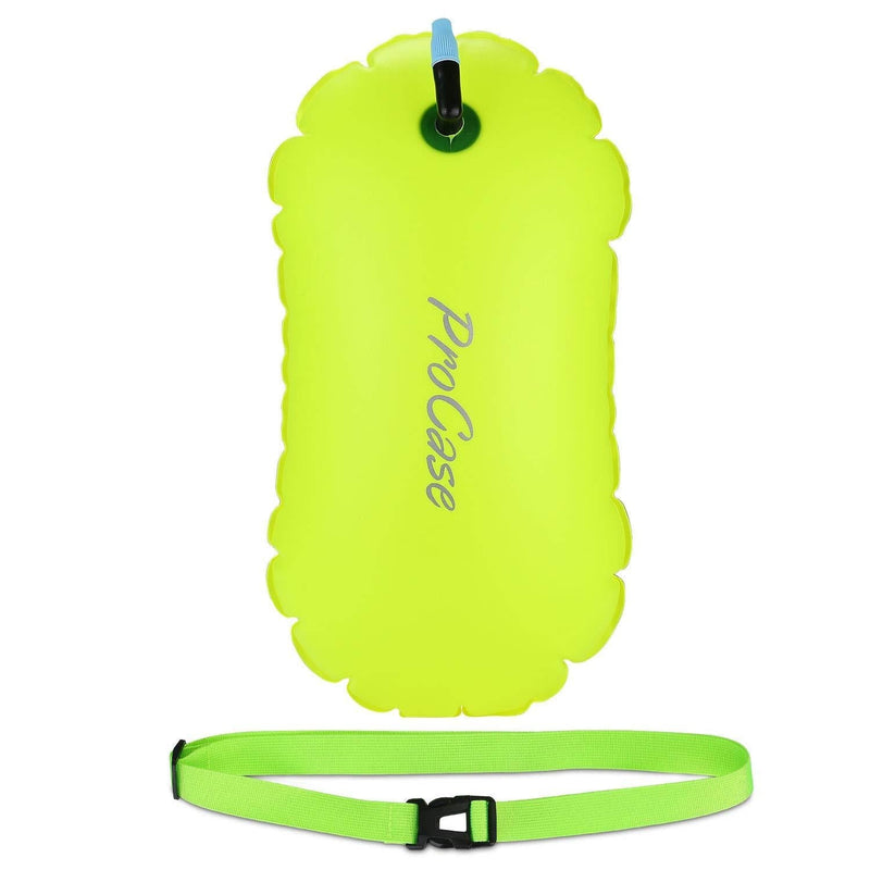 [AUSTRALIA] - ProCase Swim Buoy Float, Swimming Bubble Safety Float with Adjustable Waist Belt for Open Water Swimming, Safe Swim Training, Triathletes, Kayaking, Snorkeling Neon Yellow 