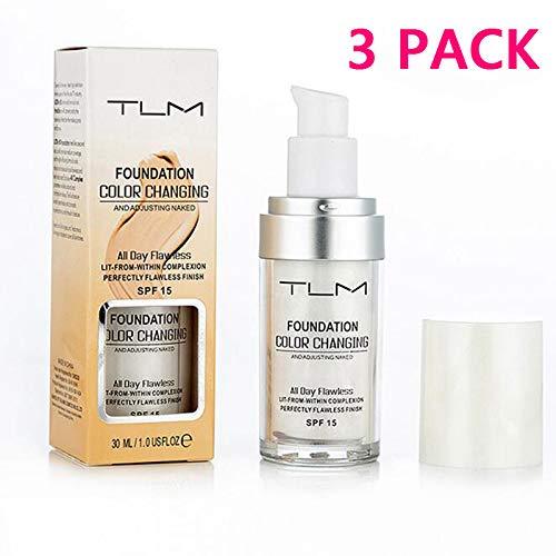 30ml TLM Concealer Cover,Flawless Colour Changing Warm Skin Tone Foundation Makeup Base Nude Face Liquid Cover Concealer（3PACK） - BeesActive Australia