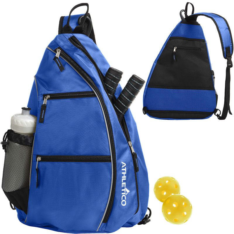 Athletico Sling Bag - Crossbody Backpack for Pickleball, Tennis, Racketball, and Travel for Men and Women Blue - BeesActive Australia