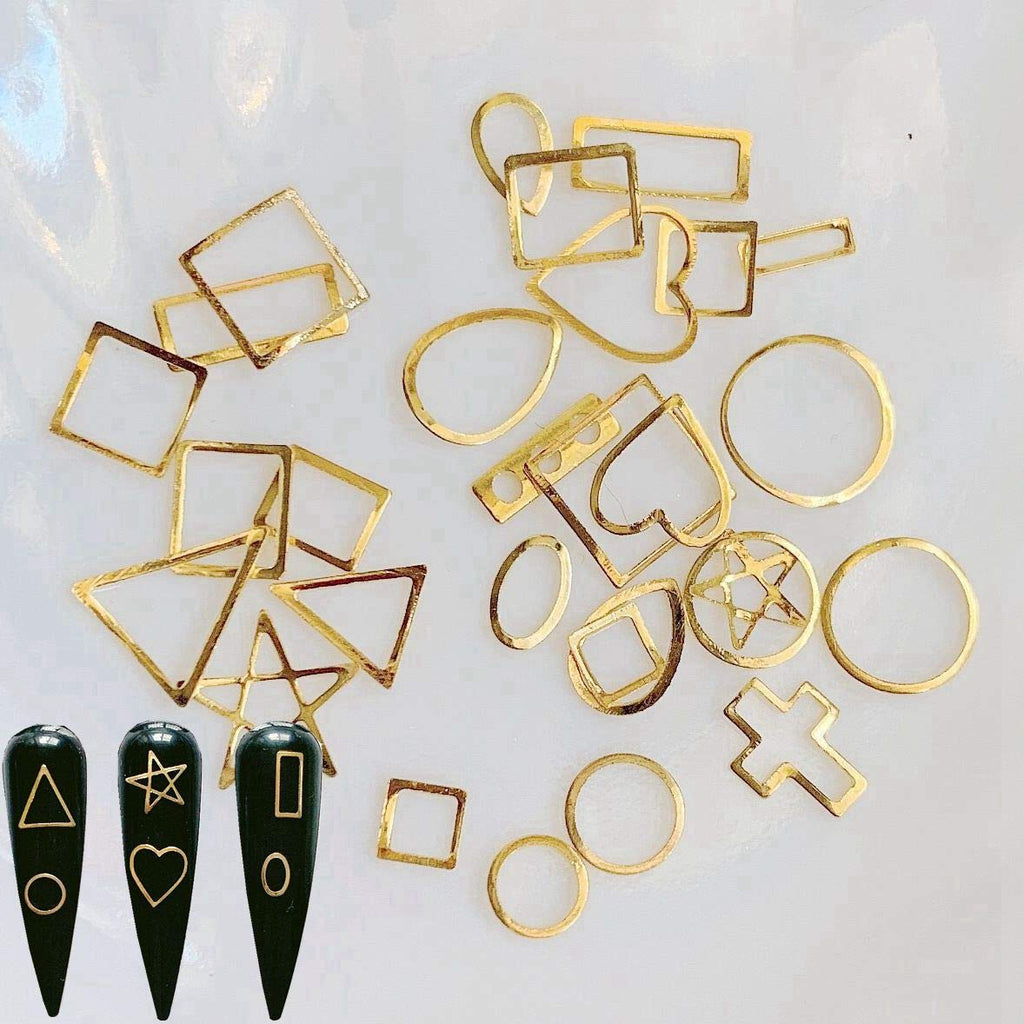 NAIL ANGEL 500pcs/bag Nail Art Geometric Design Metal Stud 3D metal Decoration Randomly Mixed Deco 10003 - BeesActive Australia