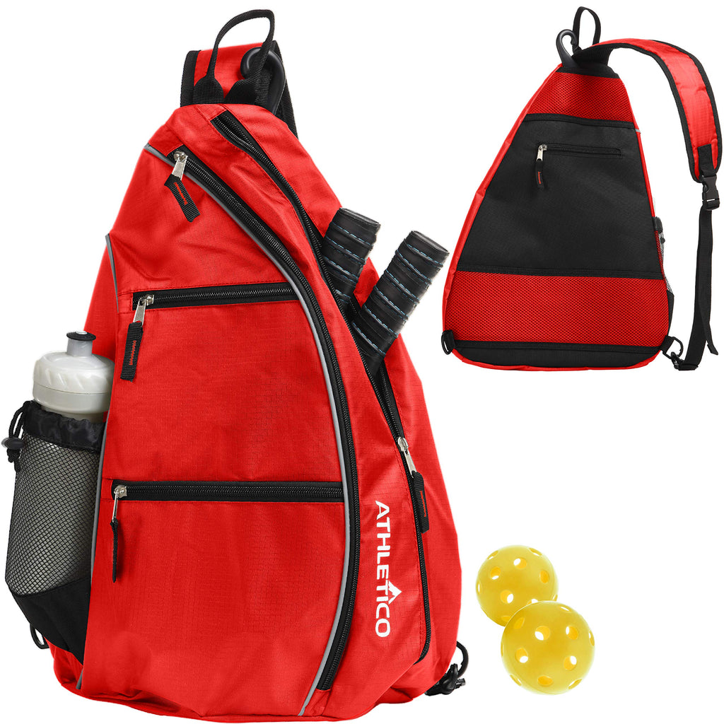 Athletico Sling Bag - Crossbody Backpack for Pickleball, Tennis, Racketball, and Travel for Men and Women (Red) - BeesActive Australia