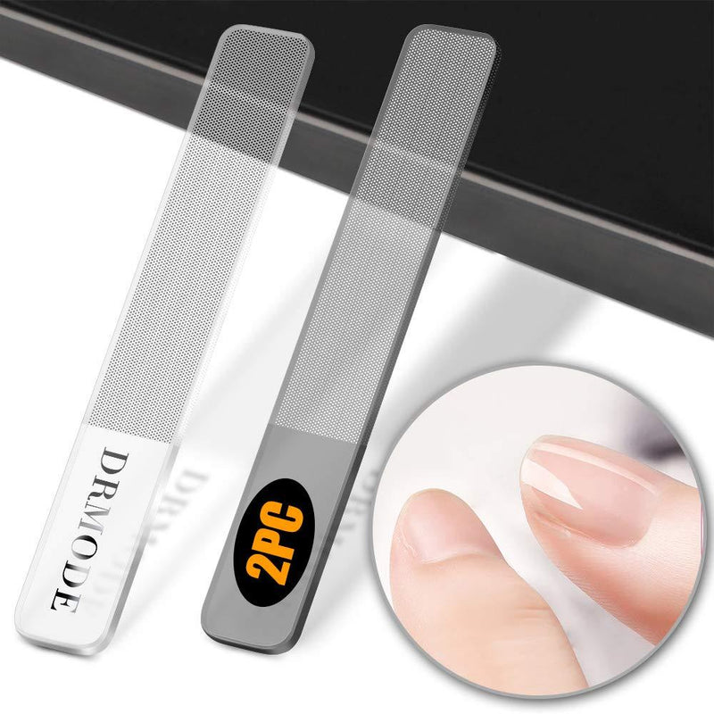 Glass Nail Shiner - 2PC Upgrade Nano Nail Buffers Glass Nail File Crystal Shine Polisher for Natural Nails, DR. MODE Professional Manicure Tools Kit for Acrylic Nail Care - BeesActive Australia