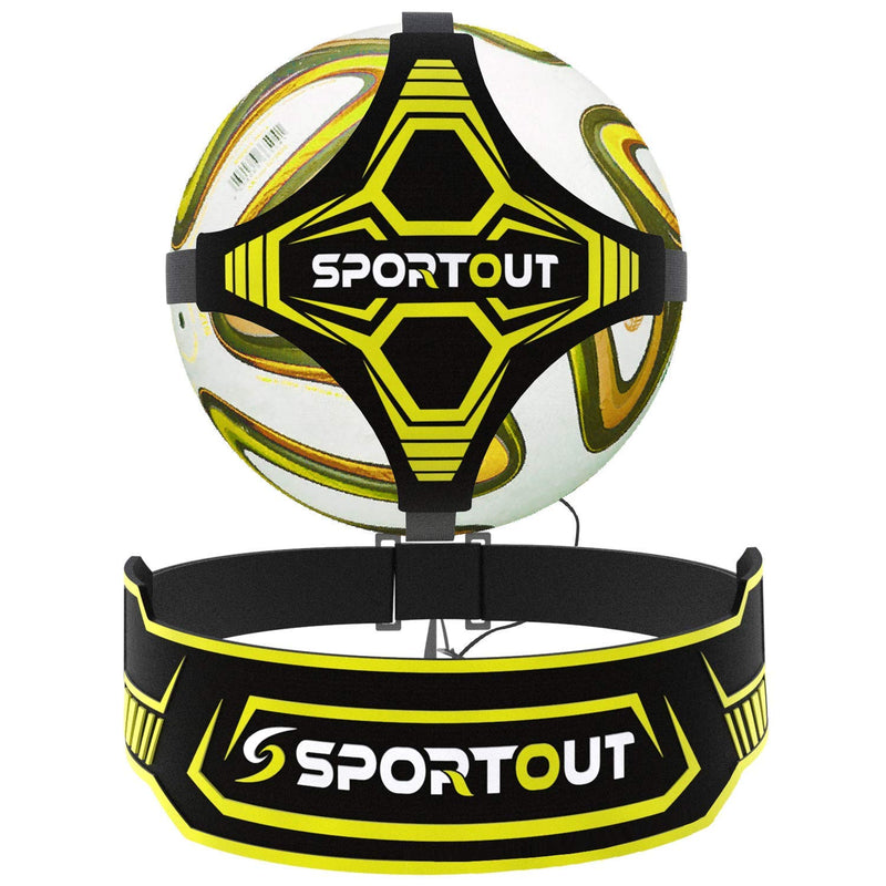 Sportout Hands Free Solo Soccer Trainer, Kick Trainer, Soccer Training Aid Widened Side Waist Protection, Two-Way Adjustment of Belt Length, Fit for Balls Size 3 4 5, Kids and Adults Yellow - BeesActive Australia