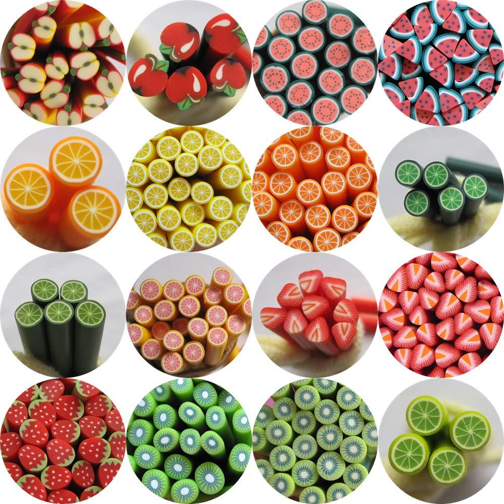 NAIL ANGEL 80pcs/bag Nail Art Polymer Clay Cane Fruit series Each 5pcs 10018 - BeesActive Australia