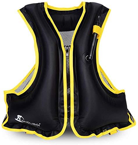 [AUSTRALIA] - OMOUBOI Snorkel Vests Adults Inflatable Floatage Jackets Lightweight Kayak Buoyancy Vest Portable Floatage Vests for Diving Surfing Swimming Outdoor Water Sports (Suitable for 90-220lbs) Black 