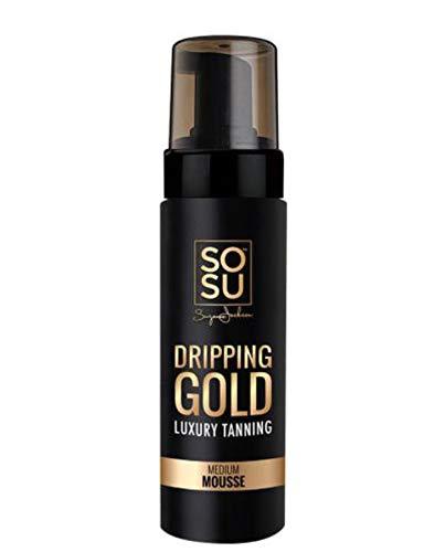 SOSU Dripping Gold Luxury Tanning Mousse 5 Oz! Formulated with Hyaluronic Acid, Vitamins A & E! Vegan Friendly, Cruelty Free And Paraben Free! Choose Medium, Dark Or Ultra Dark! (Medium) - BeesActive Australia