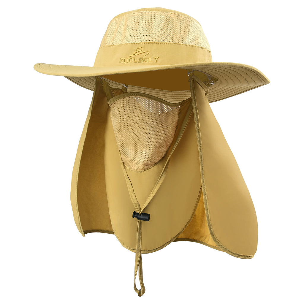 KOOLSOLY Fishing Hat,Sun Cap with UPF 50+ Sun Protection and Neck Flap,for Man and Women Khaki - BeesActive Australia