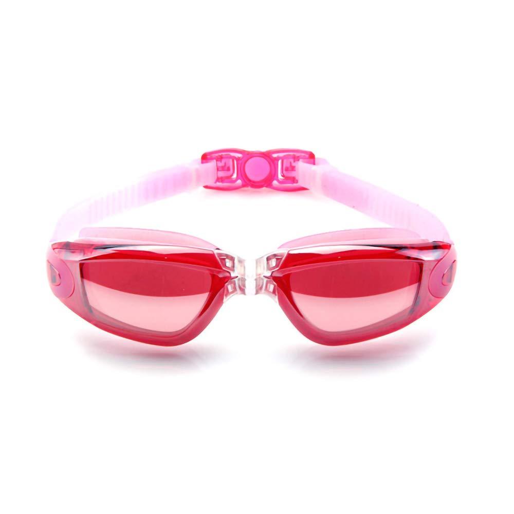 Emoly Swim Goggles, Swimming Goggles No Leaking Anti Fog Uv Protection Triathlon Swim Goggles with Free Protection Case for Adult Men Women Youth Kids Child-Plating Pink - BeesActive Australia