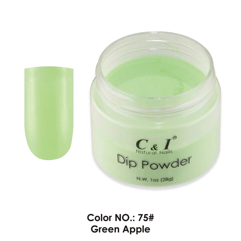 C & I Dip Powder, Color No # 75 Green Apple, Nail Gel Effect Powder, Blue Color System, 1 oz 28 g - BeesActive Australia