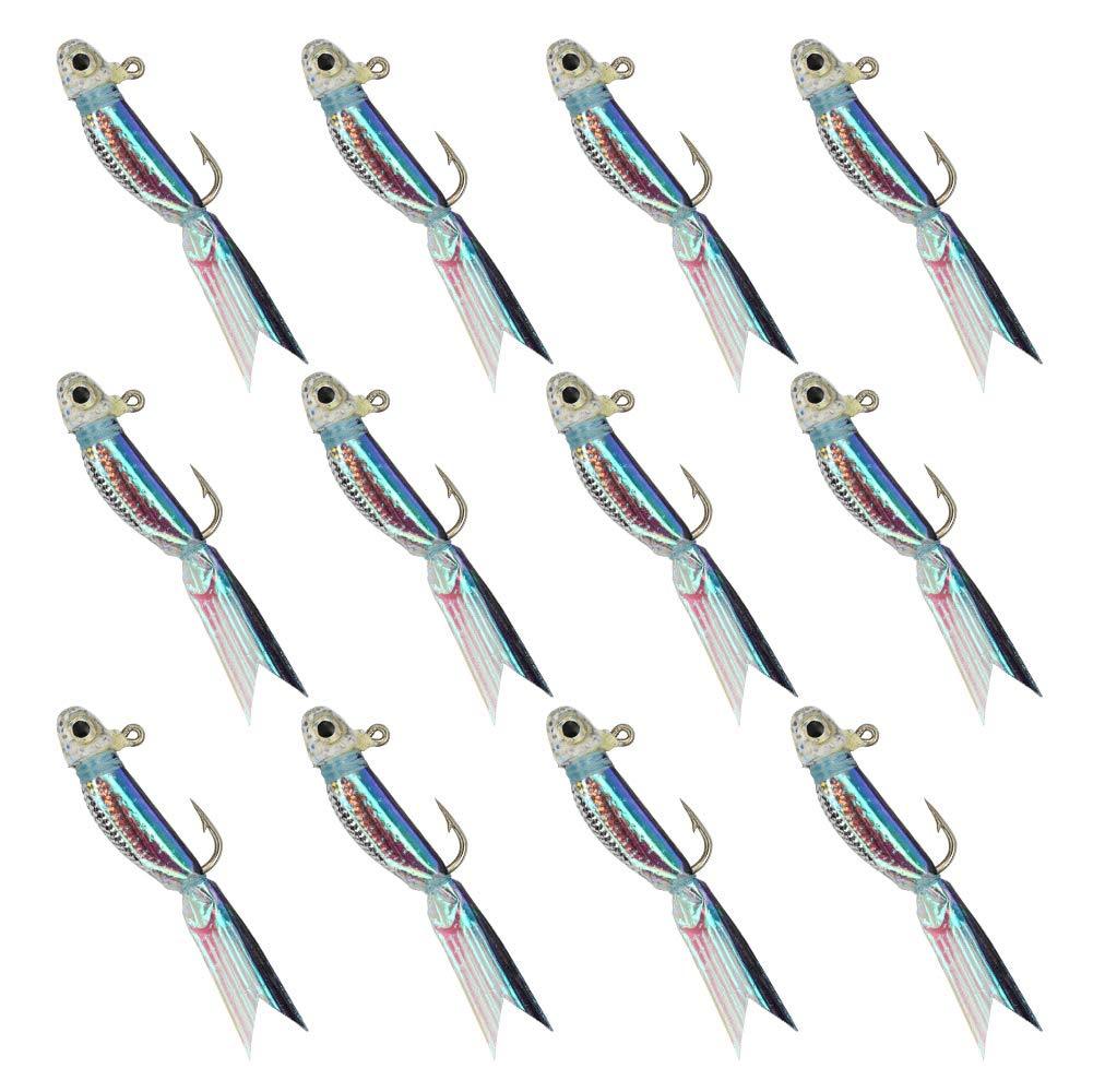 [AUSTRALIA] - YZD Silverside Minnow Crappie Jig 12pcs 01 Black 