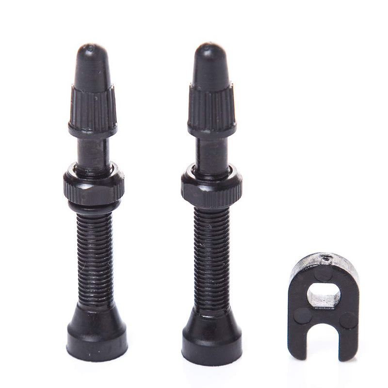 ZUKKA Tubeless Valve Stem 40mm/44 mm,Alloy Presta Valve Stem Kit with Value Core Remover Tool and Valve Stem Caps (Pair) 40mm/black - BeesActive Australia