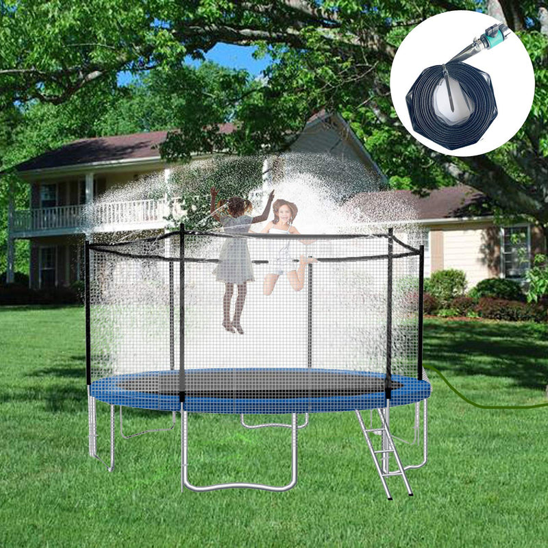 [AUSTRALIA] - WHOISHE Trampoline Water Sprinkler for Kids - Boys Girls Fun Summer Outdoor Water Sprinkler Accessories - Made to Attach On Safety Net Enclosure Black 39.4 ft 