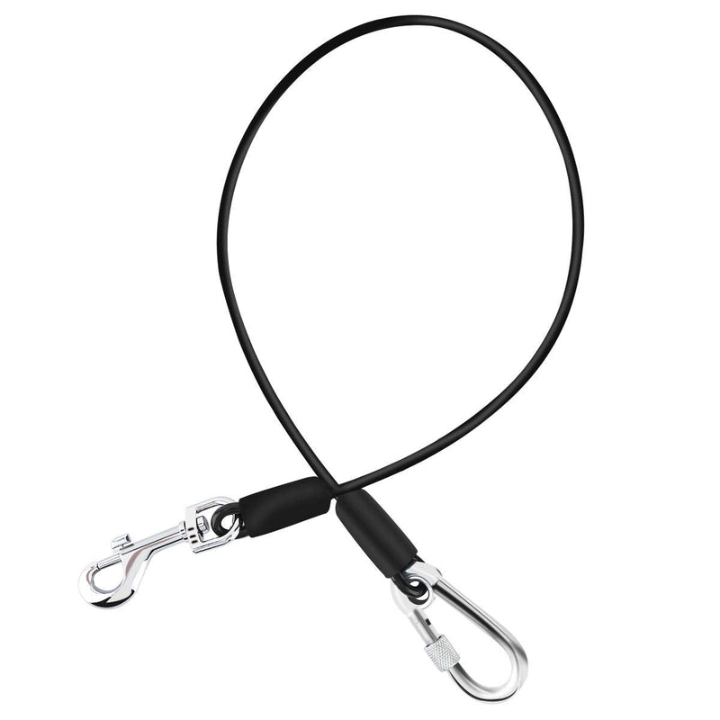 Pawaboo Dog Seatbelt, Chew-Proof Leash Extender Restraint Car Safety Seat Belt Coated Steel Rope with Clip Strap, Heavy Duty Carabiner, Attach to Latch Bar, Headrest Support Rod 24 Inch - BeesActive Australia