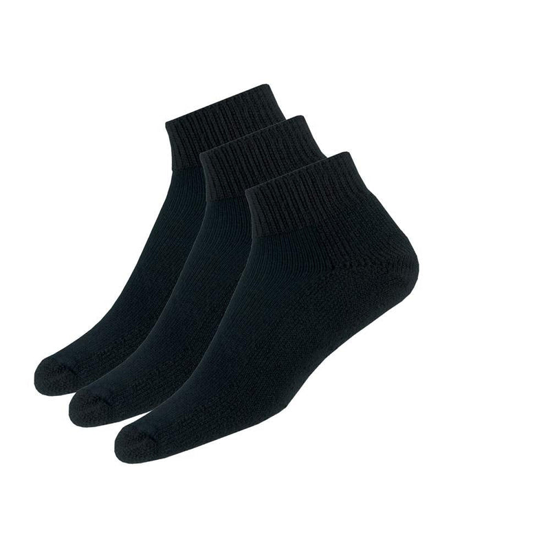 thorlos mens Gmx Max Cushion Golf Ankle Socks Large Black (3 Pairs) - BeesActive Australia
