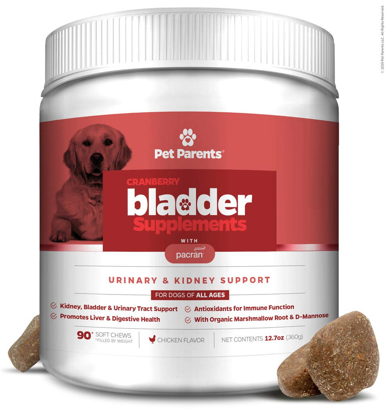 Pet Parents® USA Cranberry Supplement for Dogs - Kidney, Bladder & Urinary Tract (UT) Support Chews - Dog UTI & Incontinence Treatment w/ Pacran®, D-Mannose & Pumpkin Seed 4g 90 Count - BeesActive Australia