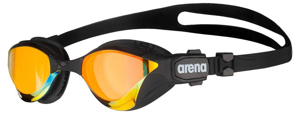 [AUSTRALIA] - Arena Cobra Tri Mirror Triathlon Swim Goggles Yellow Copper / Black Swipe Anti-Fog (NEW) 