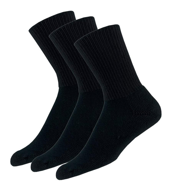 thorlos unisex-adult Tx Max Cushion Crew Tennis Socks Large Black (3 Pairs) - BeesActive Australia