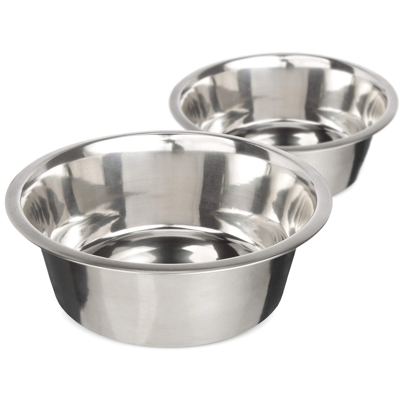 Stainless Steel Dog and Cat Bowls - Metal Food and Water Dish - Includes Neater Feeder Replacement Bowls (Single Bowl or 2 Pack) 7 Cup Two Pack - BeesActive Australia