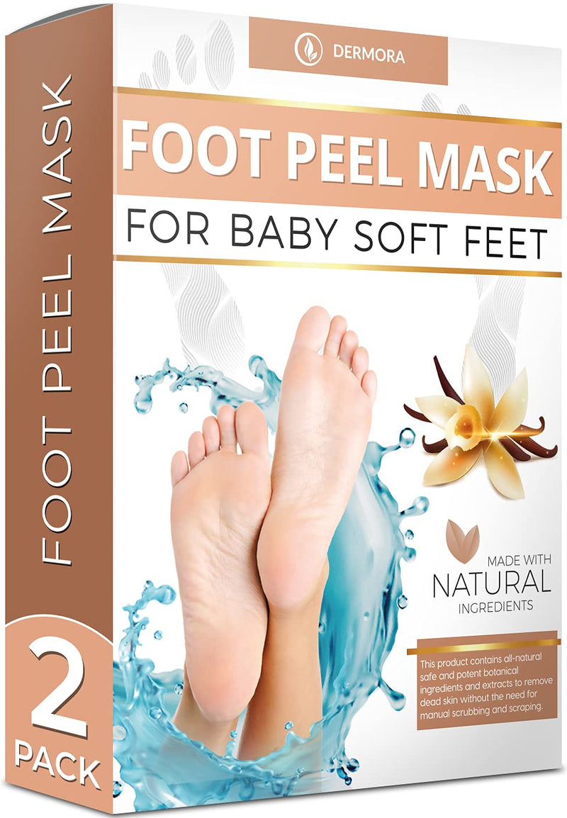 Vanilla Foot Peel Mask - 2 Pack - For Cracked Heels, Dead Skin & Calluses Women's 5-11 - BeesActive Australia